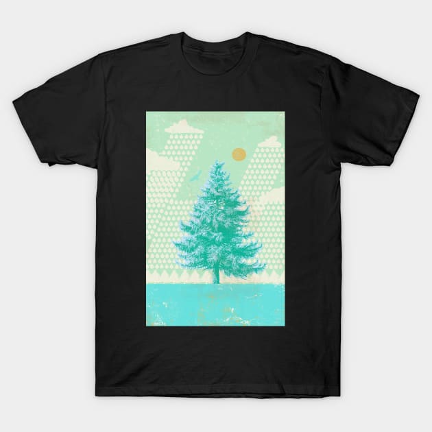 TREES N RAIN T-Shirt by Showdeer